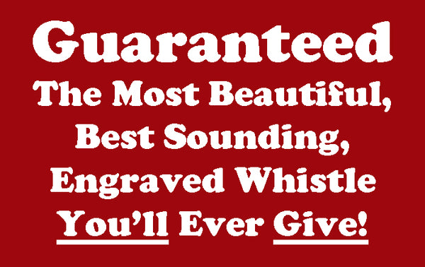 Football Whistle.  Guaranteed The Most Beautiful, Best Sounding, Engraved Football Whistle You'll Ever Give!