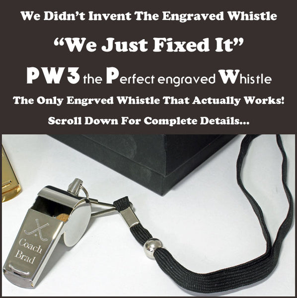 Teacher Whistle With Apple Graphic - PW3 the Perfect engraved Whistle